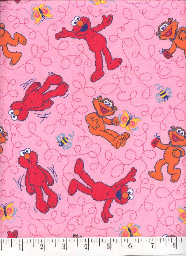 Here is one of our favorite Sesame Street characters on a pink background.