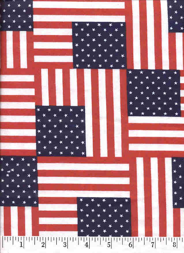 This vibrant red, white, and blue flannel fabric is representative of our American flag.