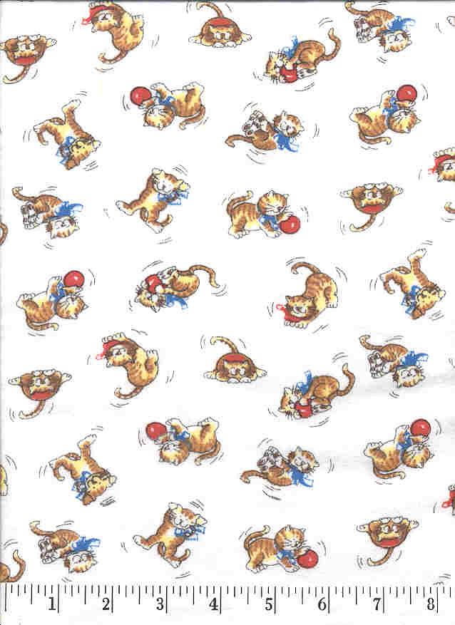 These kitties are having so much fun romping across this super soft flannel fabric.