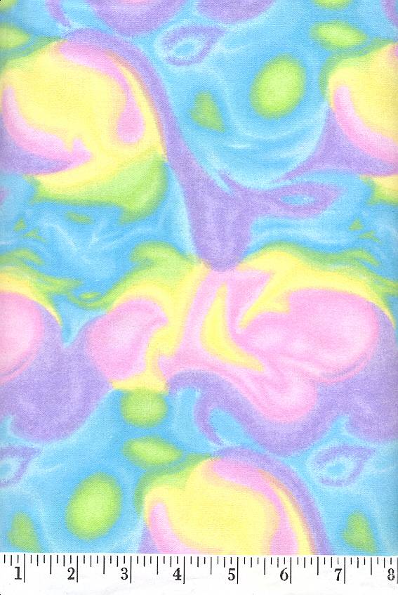 Pastel colors swirl around on a super soft flannel.