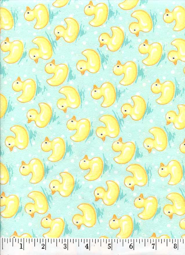 Little Rubber Ducks on a pastel green background.