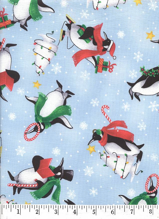 These adorable little penguins are getting ready for Christmas.