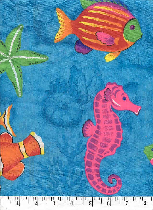 Bright fish on a fun bright 
colored 
background.