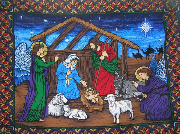 Panel of the Nativity Scene.