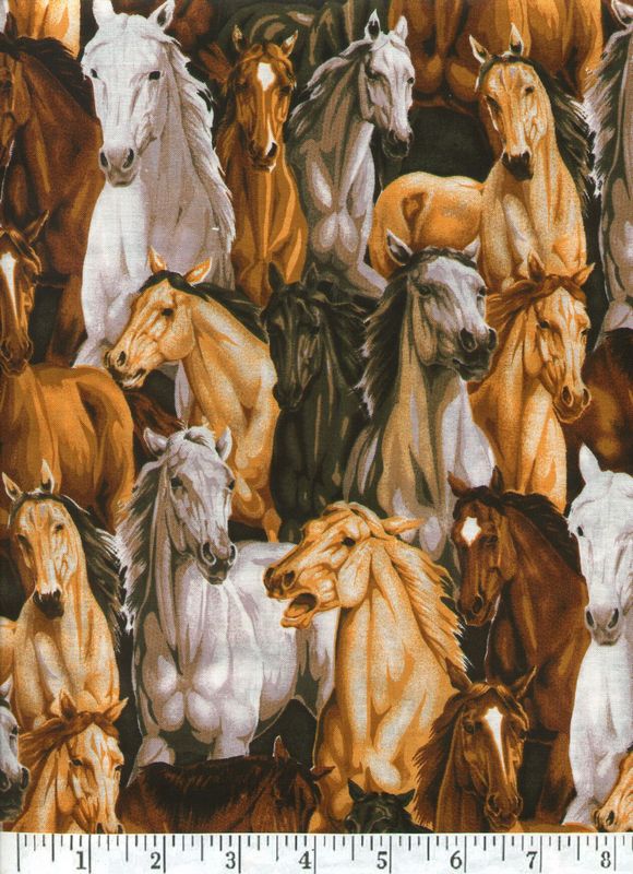 Horses - Beautifully designed and detailed horses in an all-over design.