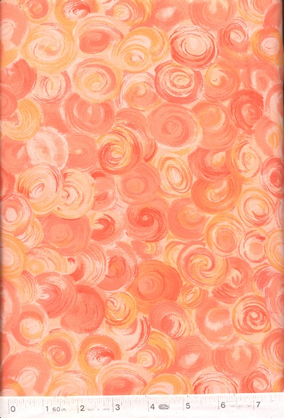 This is a great background fabric with the orange orbs covering this soft fabric by Benartex.