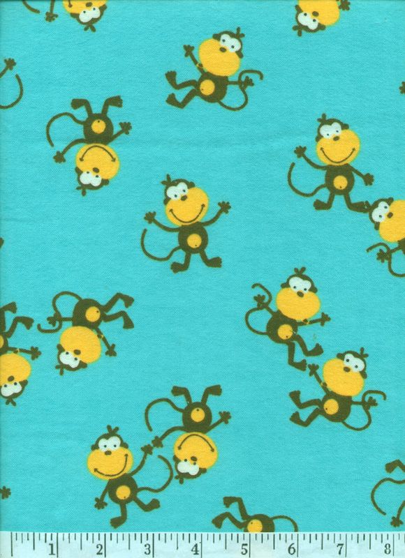 Happy Playful Monkeys on Teal