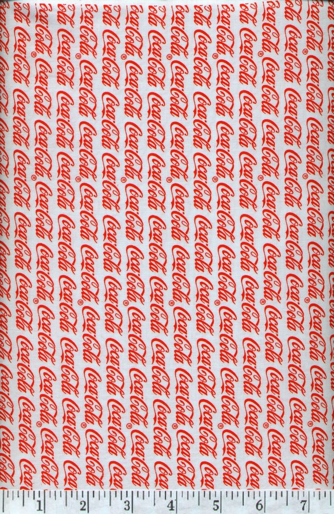 Bright white fabric with the red Coca Cola logo.